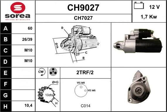 SNRA CH9027 - Starteris adetalas.lv