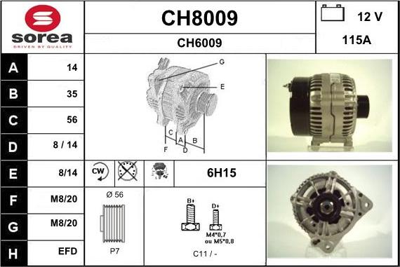 SNRA CH8009 - Ģenerators adetalas.lv