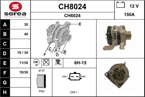 SNRA CH8024 - Ģenerators adetalas.lv