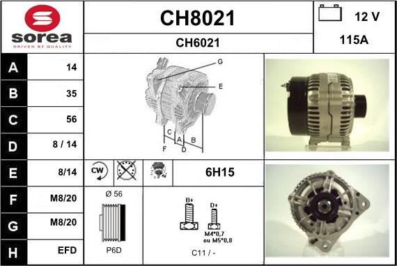 SNRA CH8021 - Ģenerators adetalas.lv