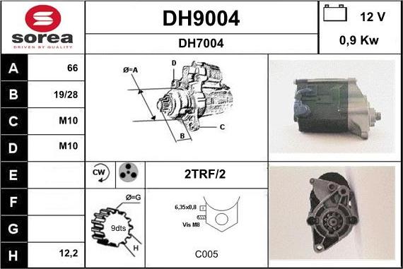 SNRA DH9004 - Starteris adetalas.lv