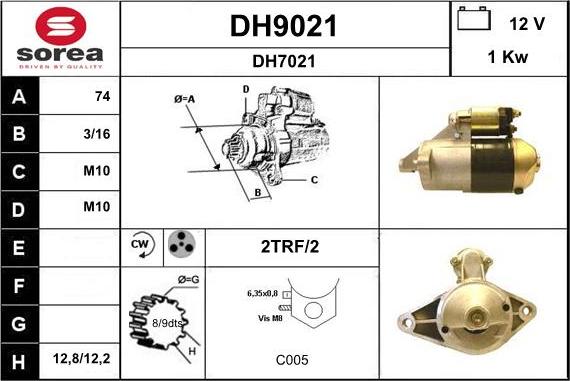 SNRA DH9021 - Starteris adetalas.lv