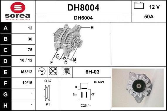 SNRA DH8004 - Ģenerators adetalas.lv