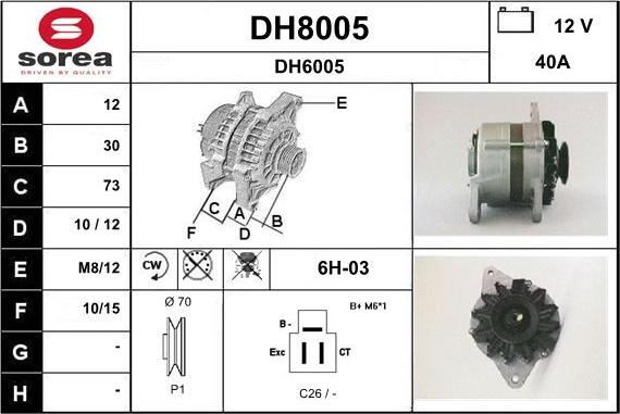 SNRA DH8005 - Ģenerators adetalas.lv