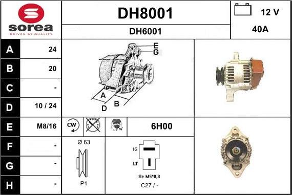 SNRA DH8001 - Ģenerators adetalas.lv