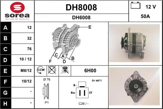 SNRA DH8008 - Ģenerators adetalas.lv