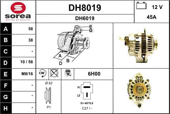 SNRA DH8019 - Ģenerators adetalas.lv