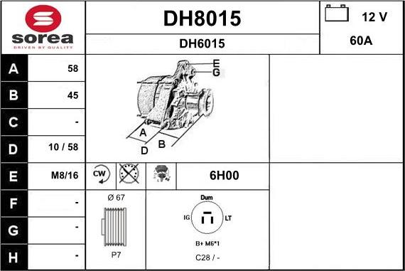 SNRA DH8015 - Ģenerators adetalas.lv