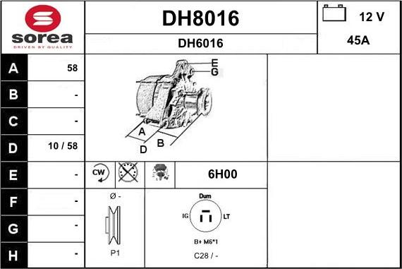 SNRA DH8016 - Ģenerators adetalas.lv