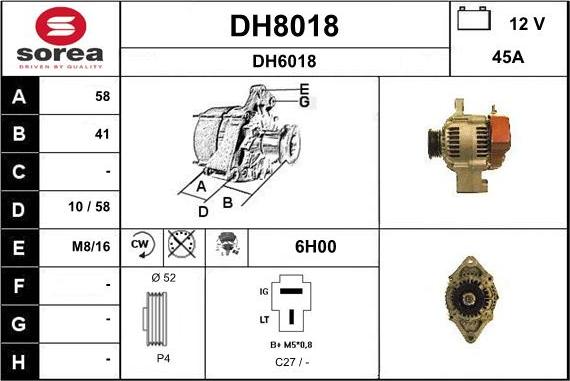 SNRA DH8018 - Ģenerators adetalas.lv