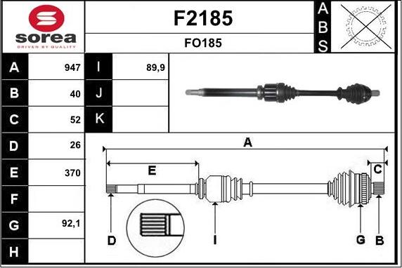 SNRA F2185 - Piedziņas vārpsta adetalas.lv