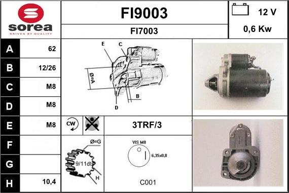 SNRA FI9003 - Starteris adetalas.lv