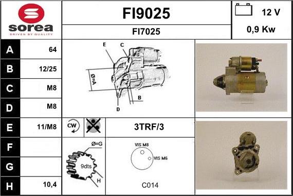 SNRA FI9025 - Starteris adetalas.lv