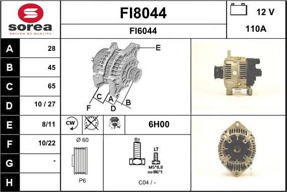 SNRA FI8044 - Ģenerators adetalas.lv