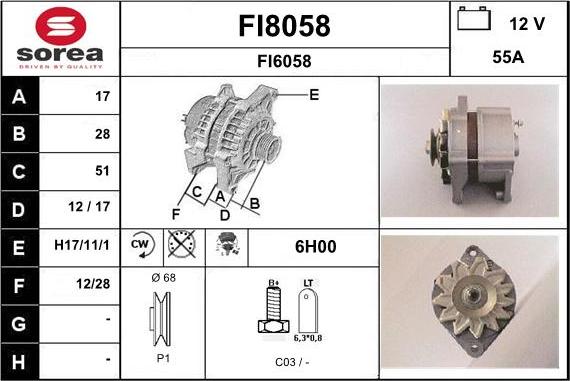 SNRA FI8058 - Ģenerators adetalas.lv