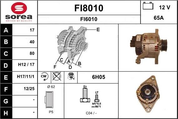 SNRA FI8010 - Ģenerators adetalas.lv