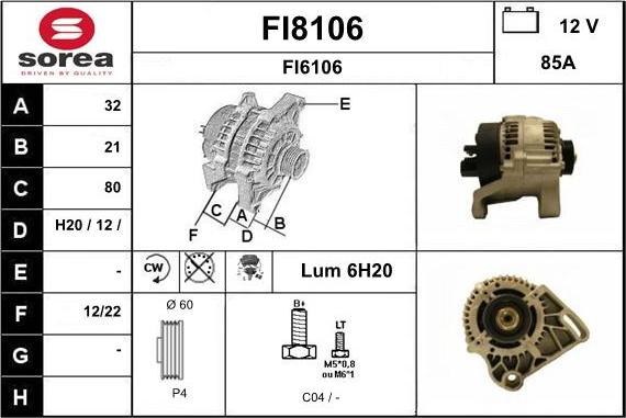 SNRA FI8106 - Ģenerators adetalas.lv