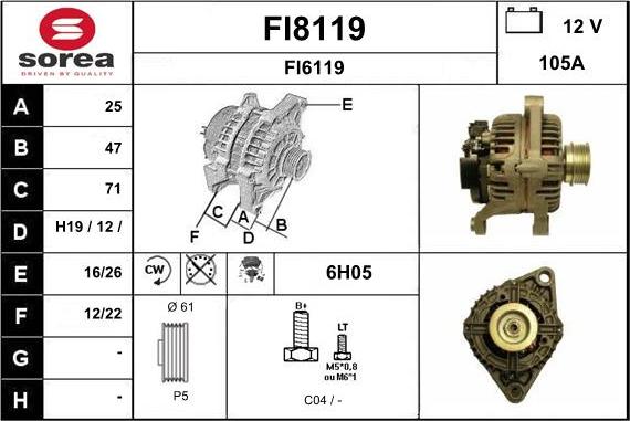 SNRA FI8119 - Ģenerators adetalas.lv