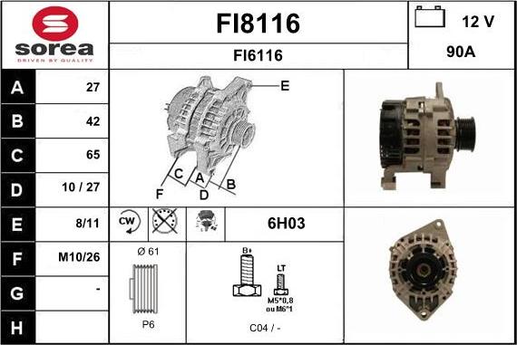 SNRA FI8116 - Ģenerators adetalas.lv