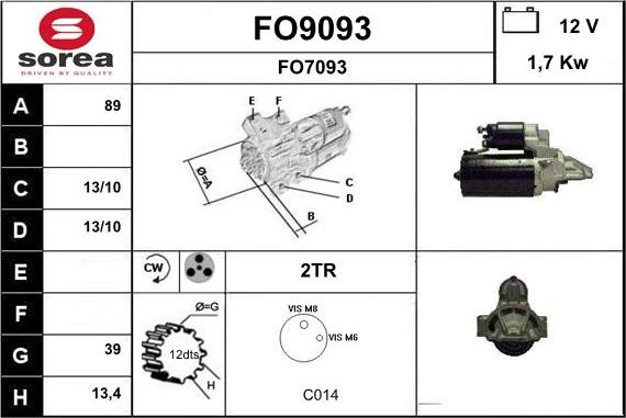 SNRA FO9093 - Starteris adetalas.lv