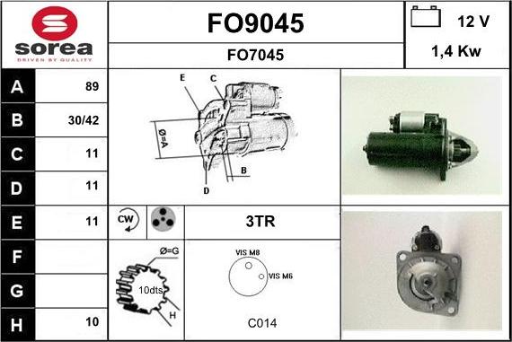 SNRA FO9045 - Starteris adetalas.lv