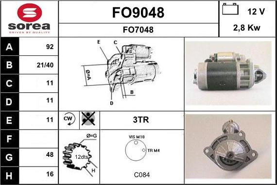 SNRA FO9048 - Starteris adetalas.lv