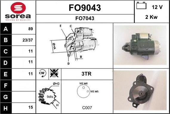 SNRA FO9043 - Starteris adetalas.lv