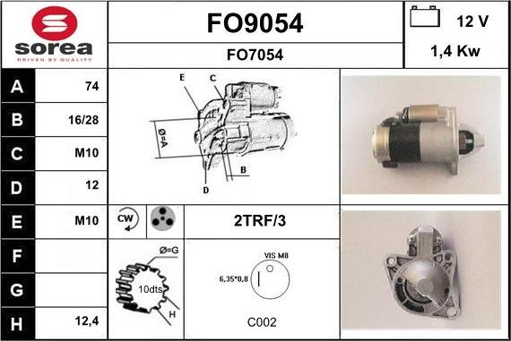 SNRA FO9054 - Starteris adetalas.lv