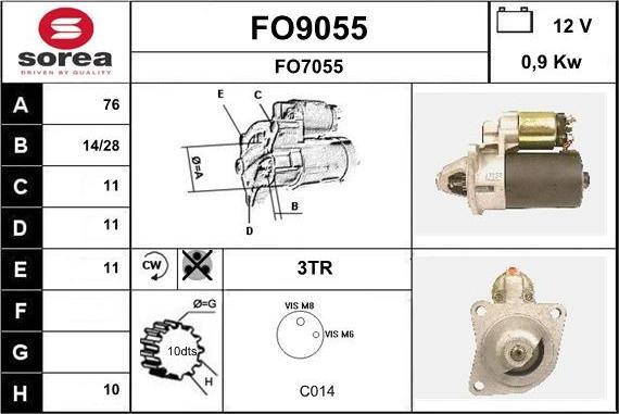 SNRA FO9055 - Starteris adetalas.lv