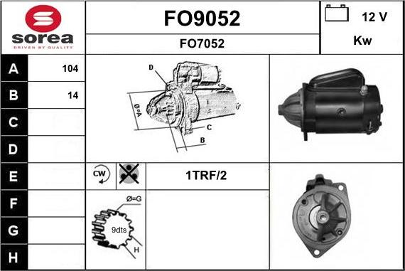 SNRA FO9052 - Starteris adetalas.lv