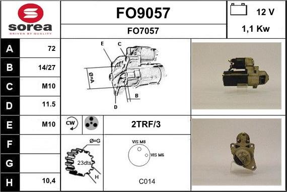 SNRA FO9057 - Starteris adetalas.lv