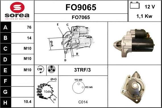 SNRA FO9065 - Starteris adetalas.lv