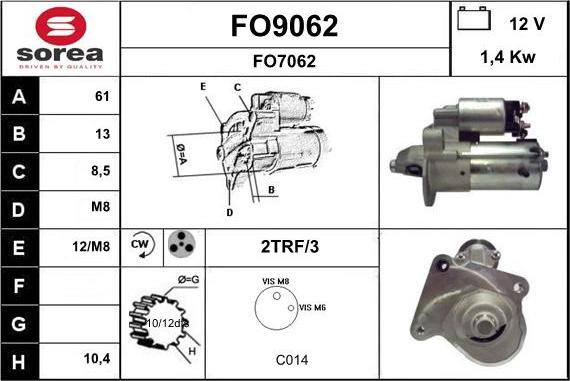 SNRA FO9062 - Starteris adetalas.lv