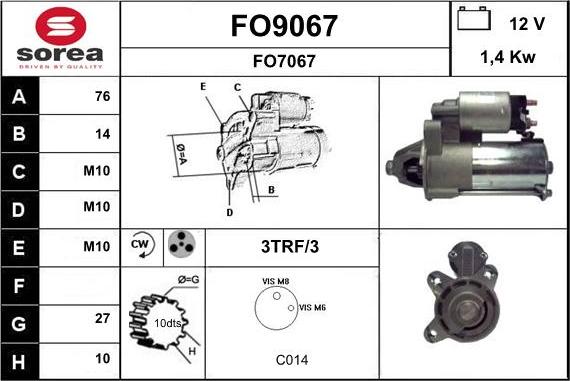 SNRA FO9067 - Starteris adetalas.lv