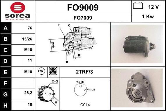 SNRA FO9009 - Starteris adetalas.lv