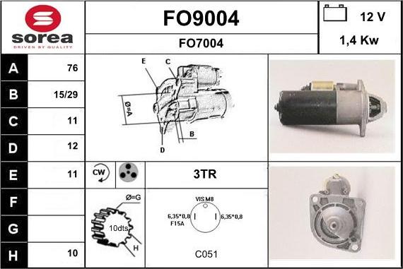 SNRA FO9004 - Starteris adetalas.lv