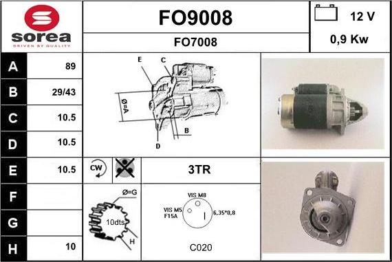 SNRA FO9008 - Starteris adetalas.lv