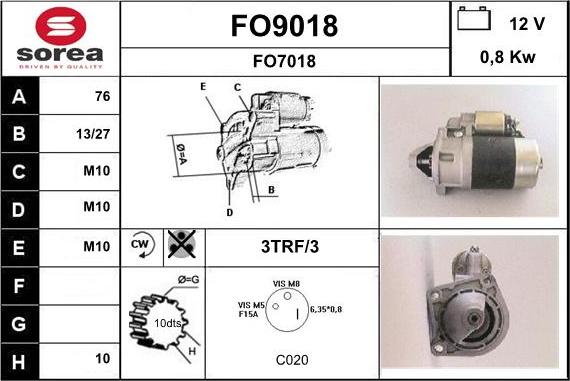 SNRA FO9018 - Starteris adetalas.lv