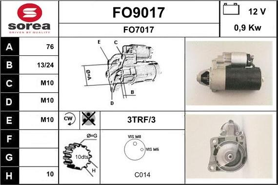 SNRA FO9017 - Starteris adetalas.lv