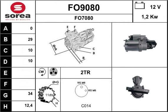 SNRA FO9080 - Starteris adetalas.lv