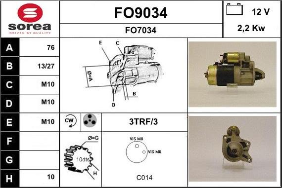 SNRA FO9034 - Starteris adetalas.lv