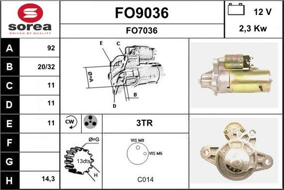 SNRA FO9036 - Starteris adetalas.lv