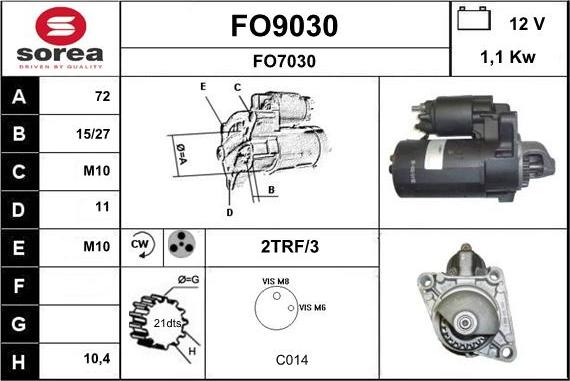 SNRA FO9030 - Starteris adetalas.lv