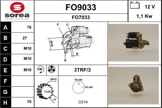 SNRA FO9033 - Starteris adetalas.lv