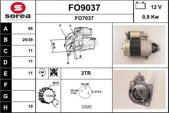 SNRA FO9037 - Starteris adetalas.lv