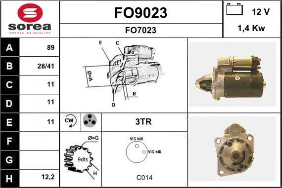 SNRA FO9023 - Starteris adetalas.lv