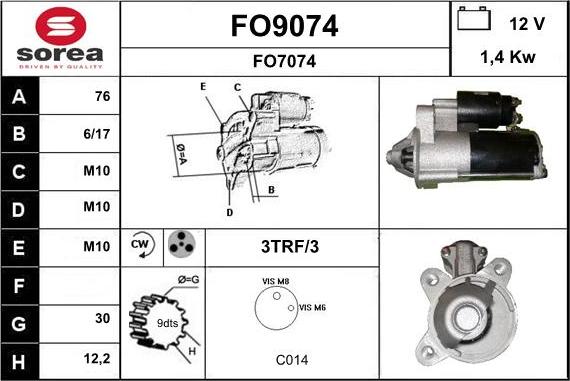 SNRA FO9074 - Starteris adetalas.lv