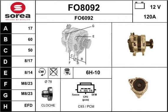 SNRA FO8092 - Ģenerators adetalas.lv