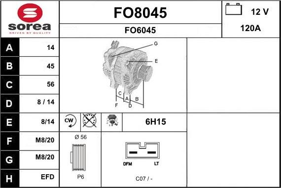 SNRA FO8045 - Ģenerators adetalas.lv