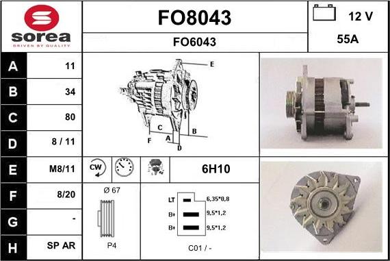 SNRA FO8043 - Ģenerators adetalas.lv